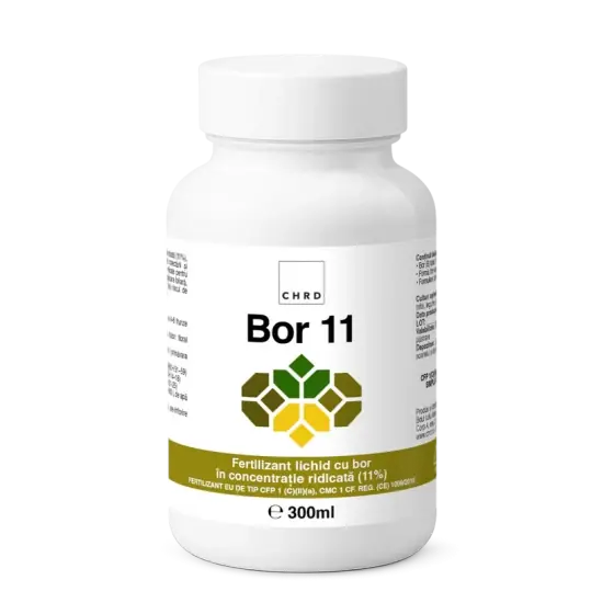 Fertilizant lichid BOR 11, 300 ml, CHRD, foliar, rapita, floarea-soarelui, pomi fructiferi Livrare rapidă