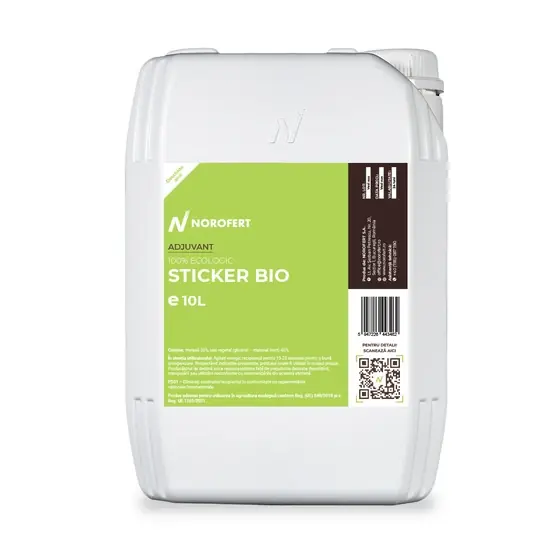 Adjuvant Sticker BIO, 10 L, Norofert, Lichid, BIO, Foliar, Culturi de Camp Plată sigură