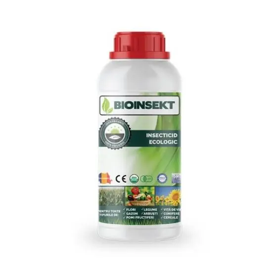 Biopreparat ecologic Bioinsekt, 1 l, Foliar, Ulei de Neem, Afide, Acarieni, Legume, Vita de vie Cumpărături sigure