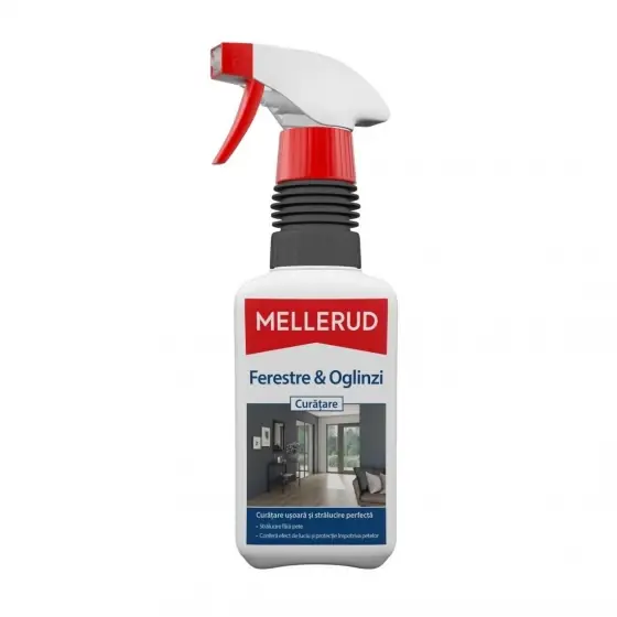 Soluție pentru curățarea geamurilor și oglinzilor MELLERUD, 0,5L Nu rata