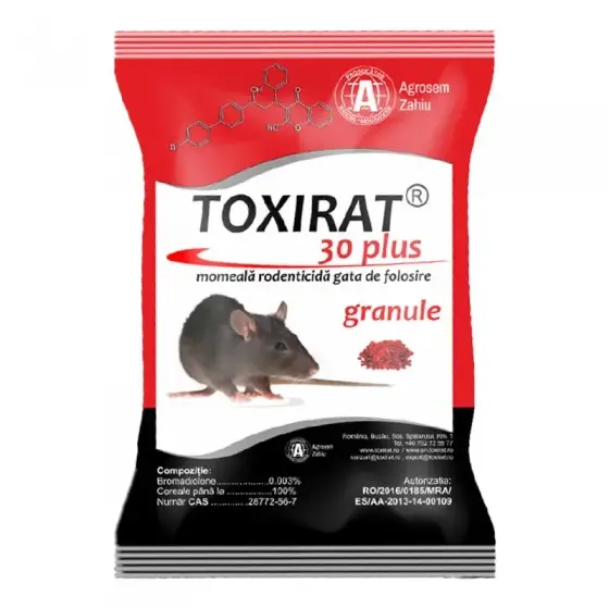 Premium Momeala rodenticida eficienta impotriva soarecilor si sobolanilor, Toxirat 30 plus, 150 g