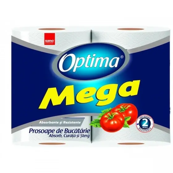 Prosop bucatarie SANO Optima Mega, 2 straturi, 2 role Lichidare de stoc