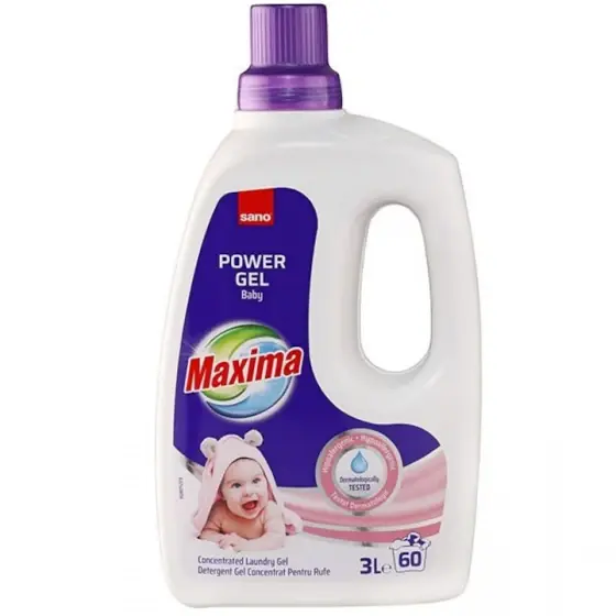 Detergent gel concentrat pentru rufe Sano Maxima Baby, 60 spalari, 3 l Reduceri
