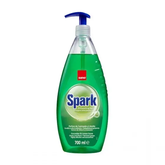 Detergent vase cu pompita Sano Spark Castravete, 700 ml Retur ușor