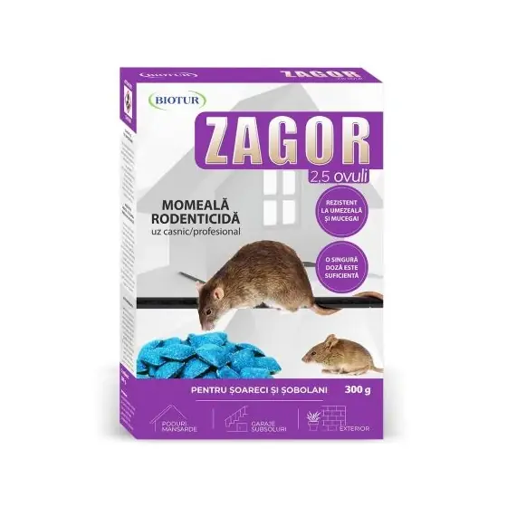 Vezi acum Momeala rodenticida gata de utilizare, Zagor Ovuli 25 PPM, 12 cutii x 300 g