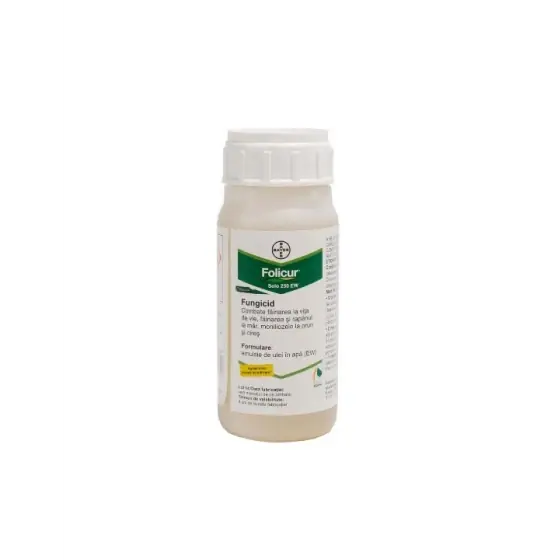 Ofertă de sezon Fungicid recomandat pentru combaterea bolilor la samburoase, vita de vie, mar si rapita, Folicur Solo 250 EW, 10 ml