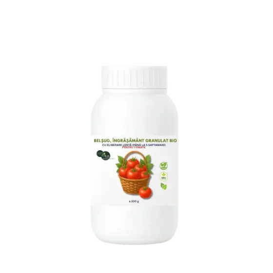 Ofertă de sezon Ingrasamant granulat BIO, cu eliberare lenta (pana la 5 saptamani) pentru tomate, Belsug, 200 grame