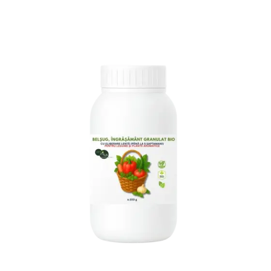 Ingrasamant granulat BIO, cu eliberare lenta (pana la 5 saptamani) pentru legume si plante aromatice, Belsug, 200 grame Retur ușor