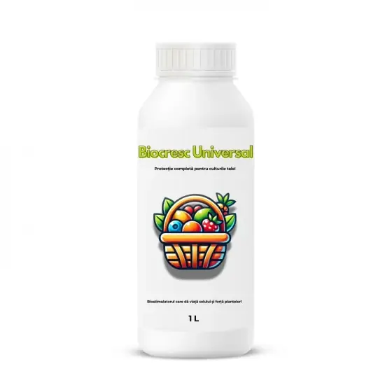 Biostimulator organic lichid pentru toate tipurile de culturi vegetale Biocresc Universal, 1 l Ofertă exclusivă