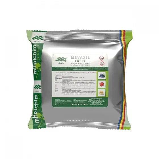 Fungicid de contact utilizat la culturile de Vita de Vie, Tomate, Vinete si Cartof, Mevaxil Cobre, 500 g Bestseller