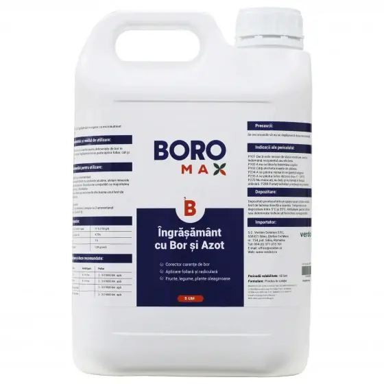 Cel mai bun preț Ingrasamant foliar cu bor si azot Floarea soarelui, Legume, Fructe, BOROMAX, 5 Litri