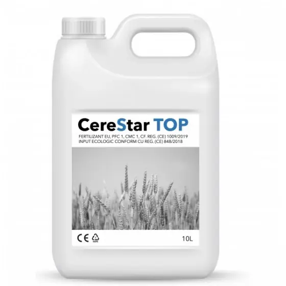 Fertilizant foliar, input ecologic pentru cultura de paioase (grau, triticale, orz, ovaz) CereStarTop, 10 litri Plată securizată