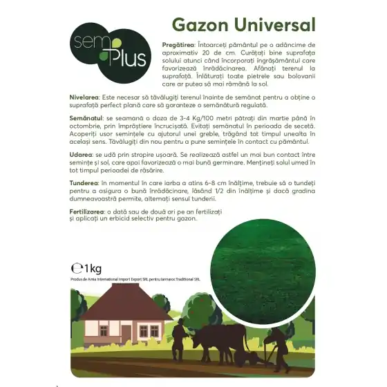 Ultima șansă Seminte de gazon universal, 1 Kg, SemPlus