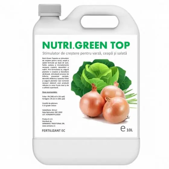 Chilipir Stimulator de crestere pentru varza, salata si ceapa, Nutri Green Top, 10 litri