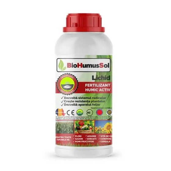 Ingrasamant Biohumussol, 1 L, BHS, foliar si fertirigare, legume, livezi, cereale Ofertă de sezon