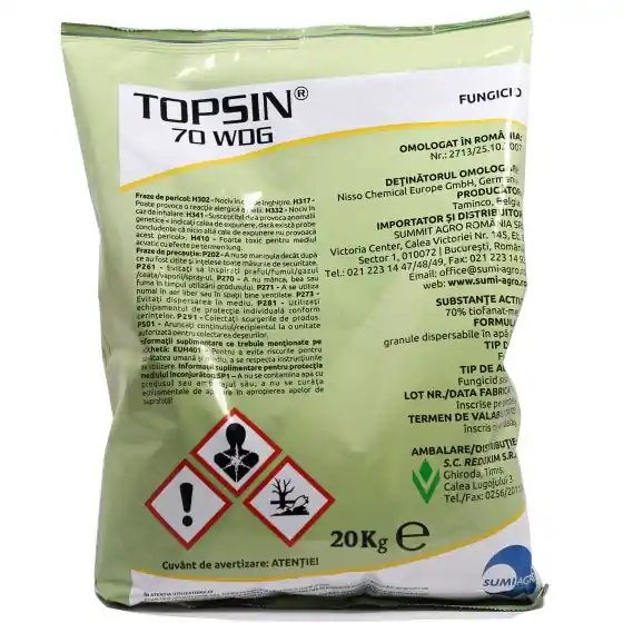 Fungicid Topsin 70 WDG, 20 kilograme Livrare rapidă