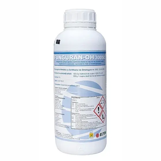 Reducere extra Fungicid Funguran OH 300 SC, 1 l, Urania, contact, mana