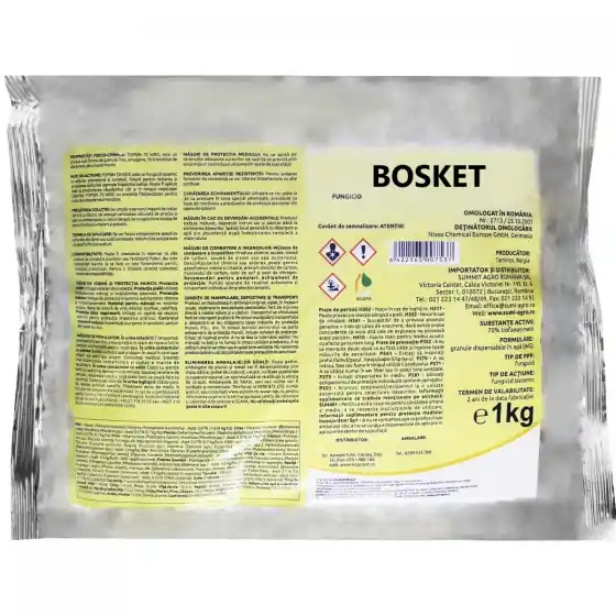 Preț mic Fungicid Bosket combaterea bolilor la culturile de rapita si vita-de-vie, Bosket, 1 kg