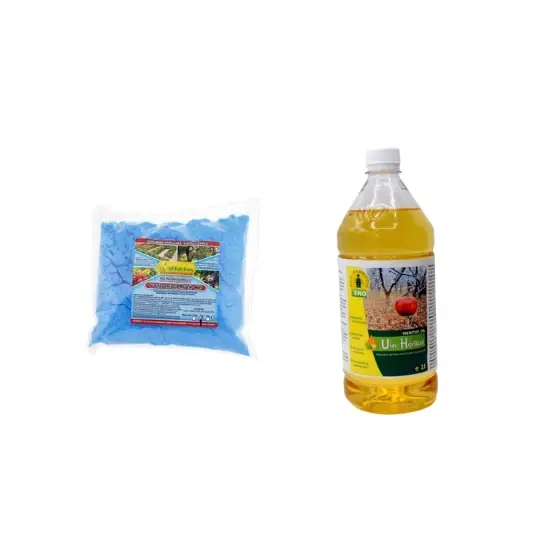 Super ofertă Pachet tratament iarna/primavara Sulfat de cupru, 1 kg + Ulei horticol Meritus Oil, 1 l