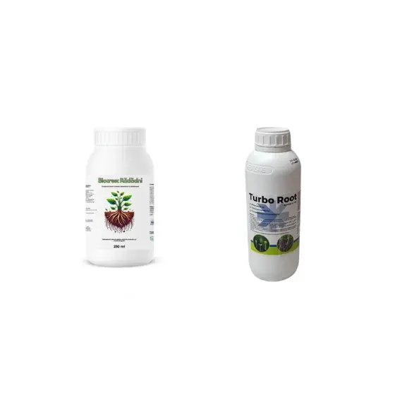 Livrare rapidă Pachet inradacinare rasaduri Biostimulator pentru butasi si arbusti fructiferi Biocresc Radacini, 250 ml + Biostimulator Turbo Root, 1 l