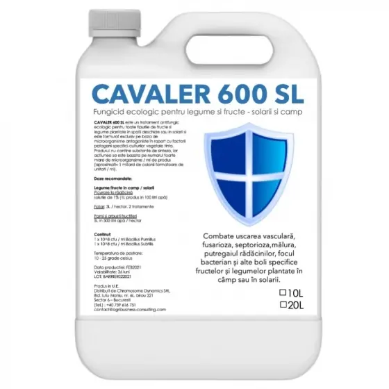 Ofertă Biopreparat auxiliar Cavaler 600 SL, 4 x 10 L (3+1 GRATIS), SemPlus, Foliar, Legume, Pomi