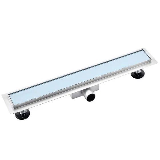 Rigola dus Wyga, inox si sticla, 700 mm, alba Reducere