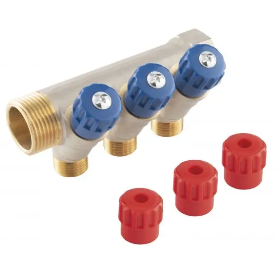 Distribuitor Conectabil 3/4" 3 Cai 1/2", Ferro Reducere