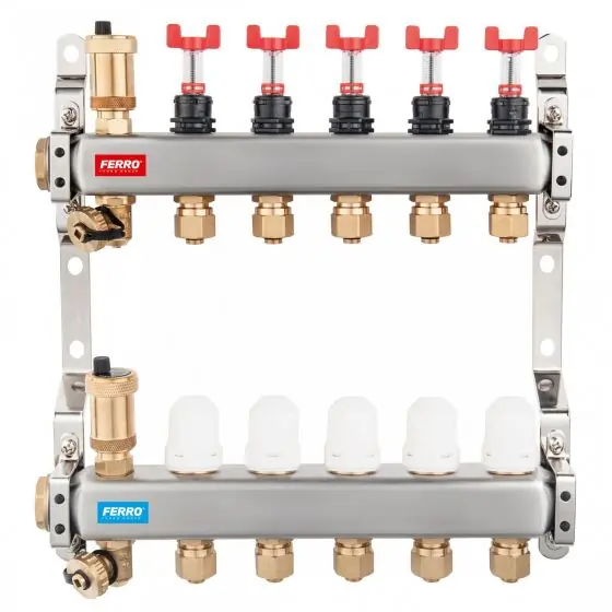 Calitate înaltă Dist.As.Inox Cu Debitmetre 2 Cai Racord 16X2 Mm, Ferro