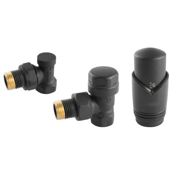 Set Robinet +Detentor Coltar 1/2"+Cap Termo Antracit, Ferro Discount