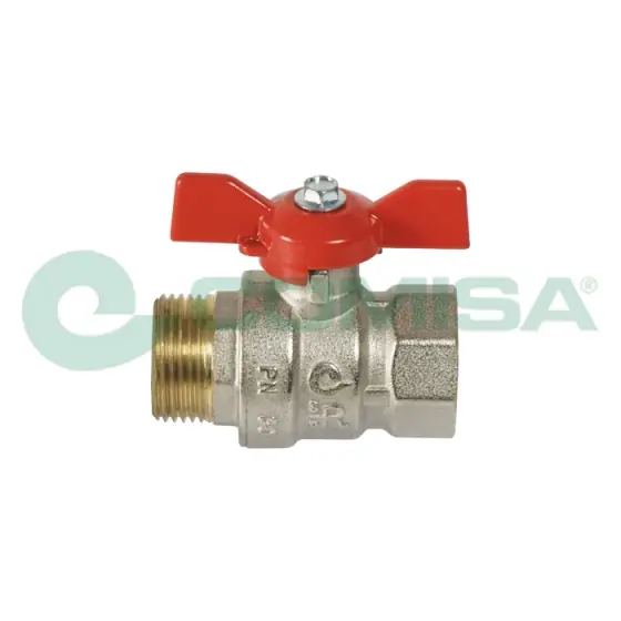 Premium Robinet Bila Cu Presetupa Dubla 3/4" I-E Fluture Pn30 - Rosu, Comisa