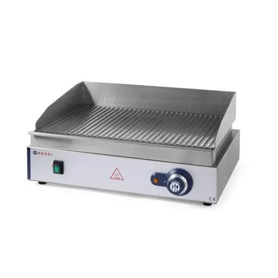 Gratar electric HENDI Profi Line suprafata integrala striata, 550x380x(H)240 mm, inox, potrivit si pentru uz profesional Plată sigură