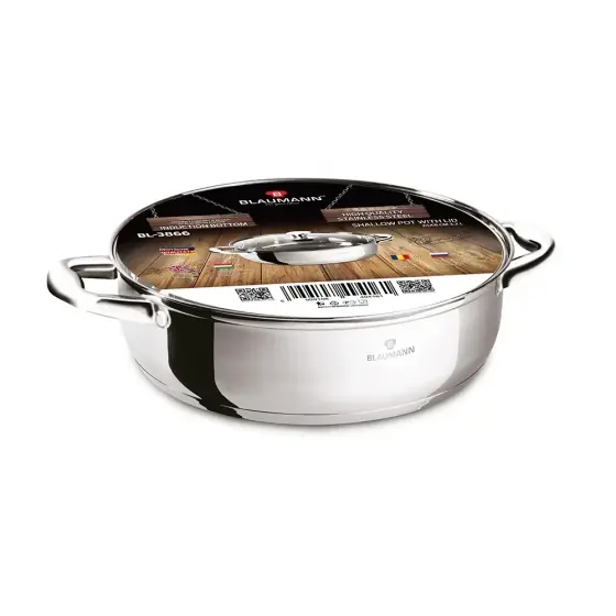 Cratiță joasă cu capac, 24 cm, Gourmet Line - BL-3866 Bestseller