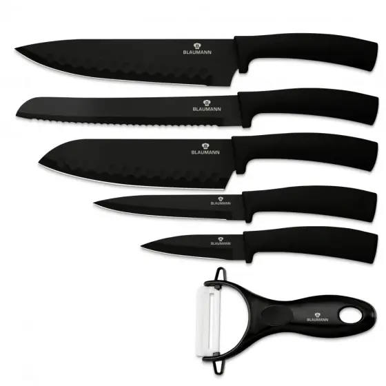 Cel mai bun preț Set cuțite 6 piese, negru - BL-5136