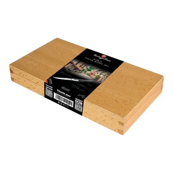 Set de 6 cuțite pentru friptură cu mâner din lemn negru, Laguiole by Berlinger Haus - BH/2469 Doar azi