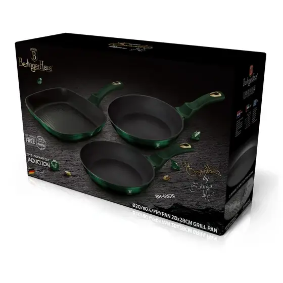 Premium Set tigaie 3 piese, Emerald Collection - BH/6167F