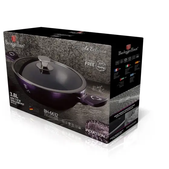Cratiță joasă cu capac, 28 cm, Purple Eclipse Collection - BH/6632 Cel mai bun preț