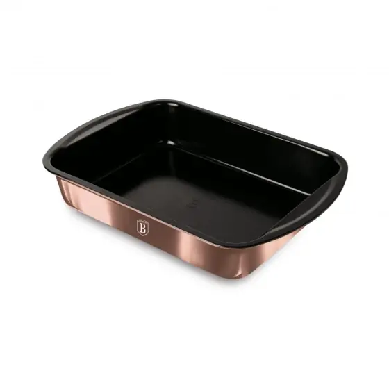 Tavă dreptunghiulară pentru friptură, 40*28,5 cm, rose gold - BH/7898 Disponibil imediat