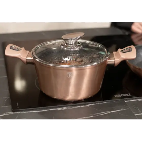 Set cratițe și tigăi 10 pcs, Metallic Line Rose Gold Edition - BH/1220N Ofertă exclusivă