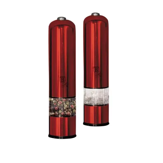 Rasnita electrică pentru piper și sare, set 2 piese, burgundy - BH/7217 Lichidare de stoc