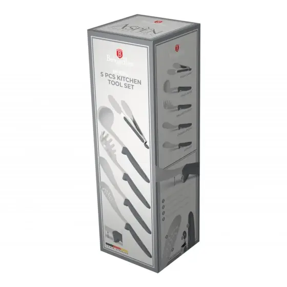 Lichidare de stoc Set 5 piese ustensile de bucătărie, gri mat - BH/6340