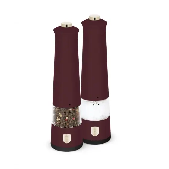 Rasnita electrică pentru piper și sare, set 2 piese, bordeaux mat - BH/9555N Lichidare de stoc