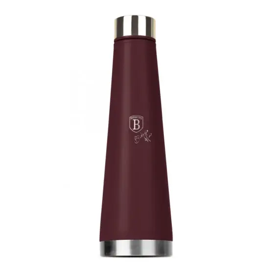 Termos, formă de sticlă, 0,4L, bordeaux mat - BH/8745 Premium