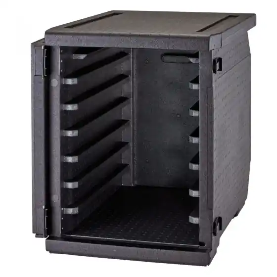 Suport de transport cu izolatie profesionala CAM GOBOX®, cu incarcare frontala, pentru recipiente de 600x400 mm, cu 6 ghidaje integrate Cumpără acum