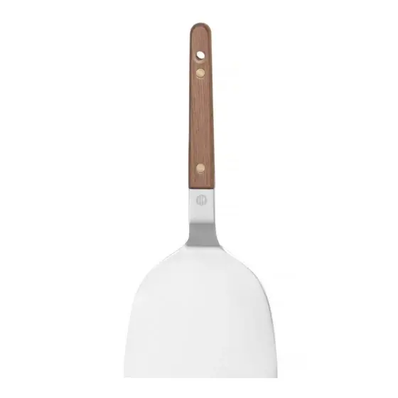 Spatula Teppanyaki din otel inoxidabil , 10,5 cm, maner din lemn de nuc Retur ușor