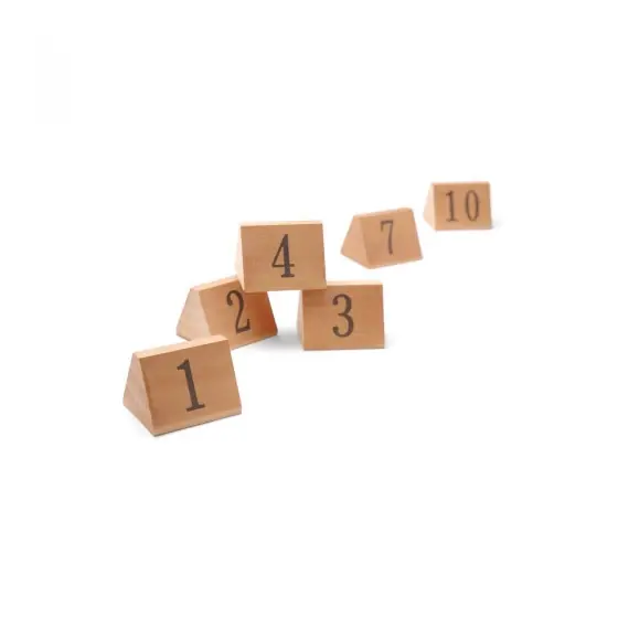 Cel mai vândut Numere pentru masa, Lemn, numerotare de 1 la 10, Hendi 55x48x(H)44 mm