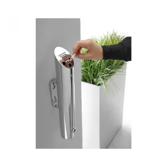 Scrumiera Hendi cu montare pe perete, otel inoxidabil 18/8, 7.5x(H)46 cm Ofertă de sezon