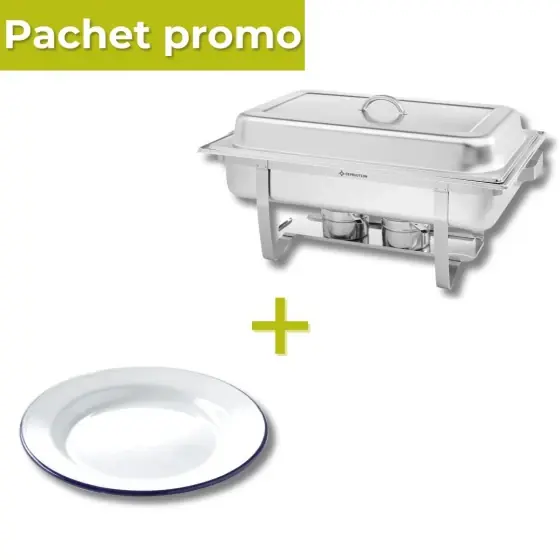 Pachet Chafing dish GN 1/1 + Farfurie emailata 24cm Expediere rapidă