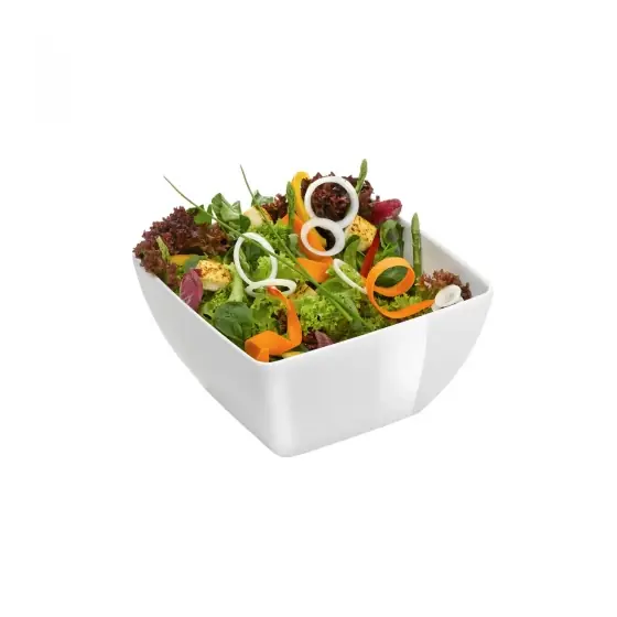 Bol patrat pentru salata 130x130x65 mm, alb, melamina, Hendi Plată sigură