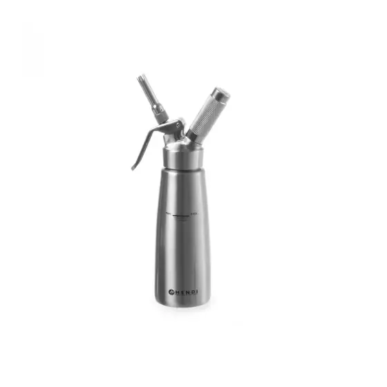 Aparat / sifon frisca 1 litru, corp inox, Hendi Profi Line, include 3 duze si perie curatare, 98x(H)330 mm Lichidare de stoc