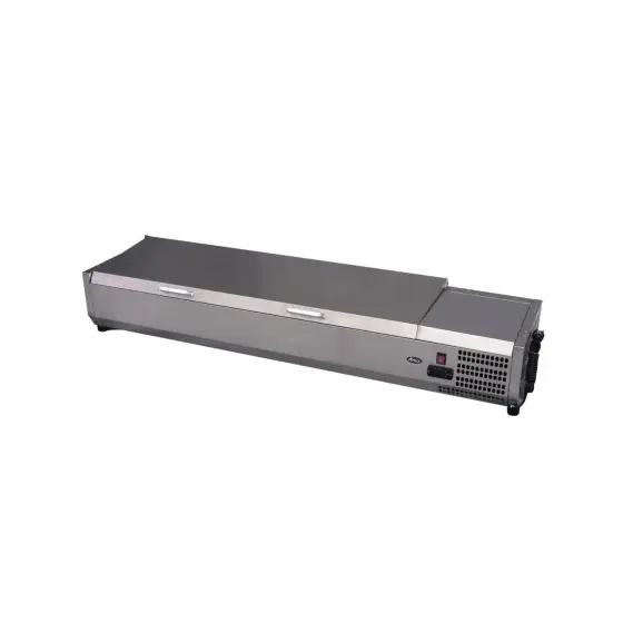 Comandă acum Vitrina frigorifica tip display Inox pentru containere GN 1/3 cu o inaltime maxima de 150 mm Hendi 6x GN1/3 180 W